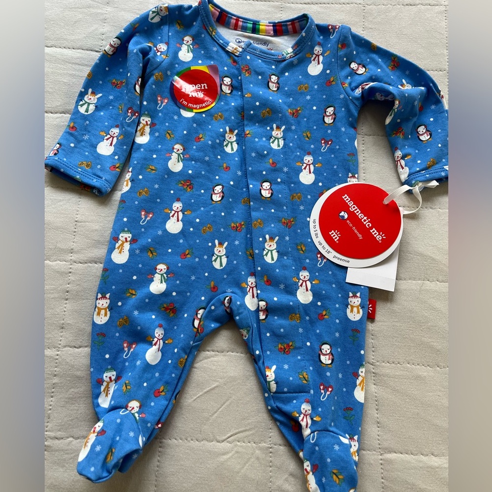 Magnetic Me NEW Preemie Footie Blue Snownen Penguin up to 5lbs Preemie